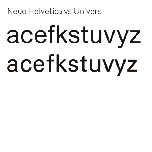 Helvetica vs Univers