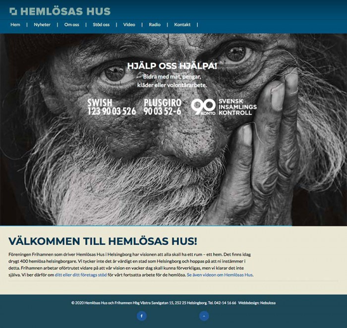 Webbplats för Hemlösas Hus